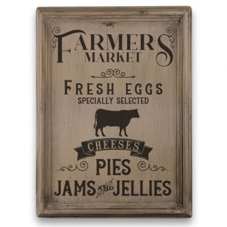 Farmers Market - Vintage rózsaszín, keretes tábla