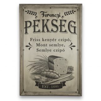 Ferenczi pékség - Csontfehér, vintage vékony keretes tábla