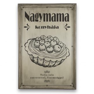 Nagymama konyhája - Csontfehér vintage, vékony keretes tábla