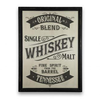 Tennessee Whiskey - Vintage vékony, fekete keretes tábla