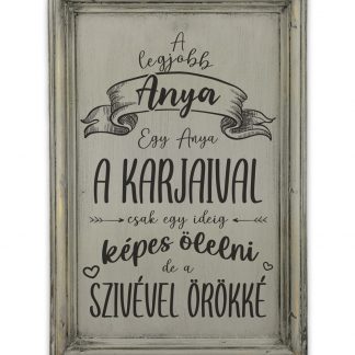 A legjobb anya – Szürke vintage, vékony keretes tábla