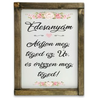 Áldjon meg téged az Úr - Rusztikus fehér tábla tölgy kerettel
