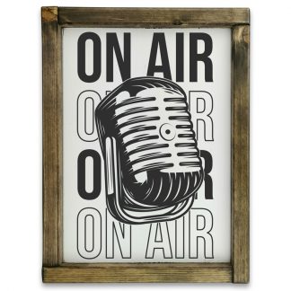 On air - Fehér fatábla tölgy kerettel