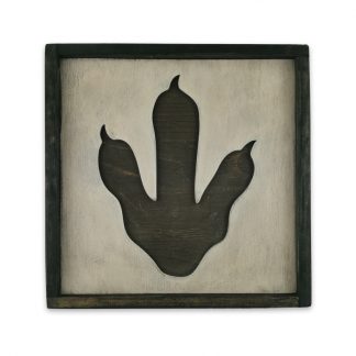 Dínó lábnyom 3D – Vintage deszkatábla