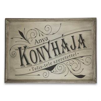 Anya konyhája telis-tele szeretettel - Vékony vintage csontszínű fatábla