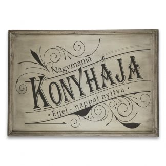Nagymama konyhája éjjel-nappal nyitva - Vékony vintage csontszínű fatábla