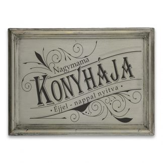 Nagymama konyhája éjjel-nappal nyitva - Vékony vintage szürke fatábla