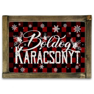 Boldog Karácsonyt - Piros pepita