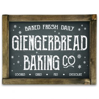 Giengerbread Baking Co - Fekete krétatábla, tölgy kerettel