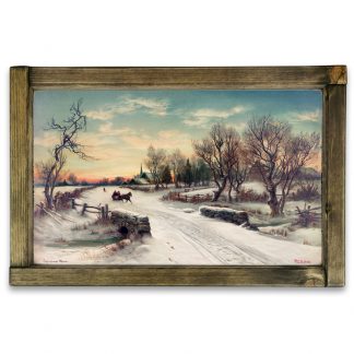 Christmas Morn (1880 körül) - Fehér krétatábla, tölgy kerettel