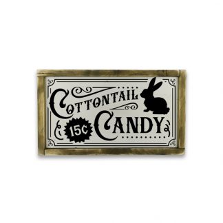 Cottontail Candy - Fehér táblakép tölgy kerettel
