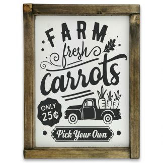 Farm fresh carrots - Fehér táblakép tölgy kerettel