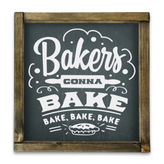 Bakers gonna bake – Fekete krétatábla rusztikus tölgy kerettel