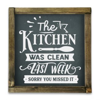 The kitchen was clean – Fekete krétatábla rusztikus tölgy kerettel