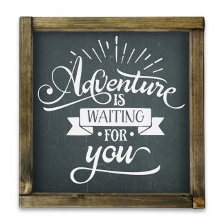 Adventure is waiting for you  - Fekete krétatábla tölgy kerettel