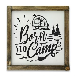 Born to Camp  - Fehér deszkatábla tölgy kerettel