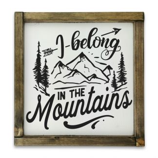 I belong in the mountains  - Fehér deszkatábla tölgy kerettel