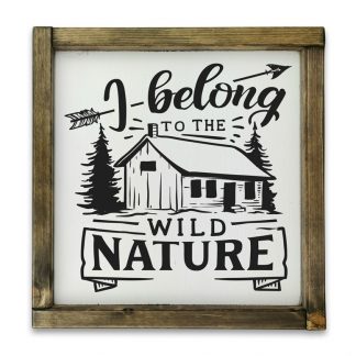 I belong to the wild nature  - Fehér deszkatábla tölgy kerettel