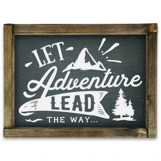 Let adventure lead the way  - Fekete krétatábla tölgy kerettel