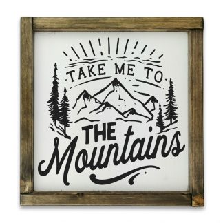 Take me to the mountains  - Fehér deszkatábla tölgy kerettel