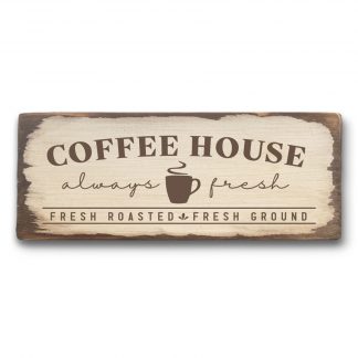 Coffee House - Antikolt fatábla Farmhouse grafikával