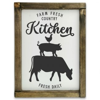 Farm fresh country Kitchen  - Fehér deszkatábla tölgy kerettel