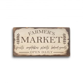 Farmers Market open daily - Antikolt fatábla Farmhouse grafikával