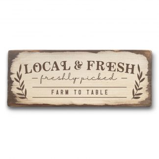 Local and fresh - Antikolt fatábla Farmhouse grafikával