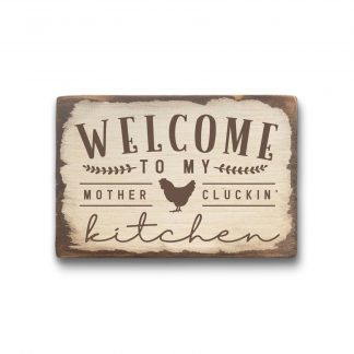 Welcome to my Kitchen - Antikolt fatábla Farmhouse grafikával