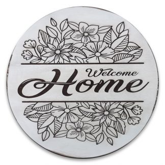 Welcome Home – Gravírozott vintage körtábla
