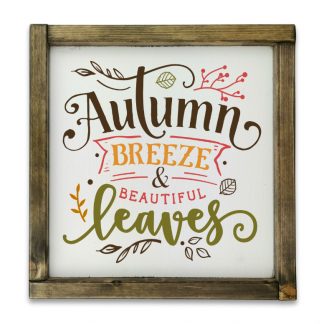 Autumn breeze and beautiful leaves - Fehér deszkatábla tölgy kerettel
