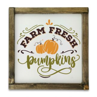 Farm fresh pumpkins - Fehér deszkatábla tölgy kerettel