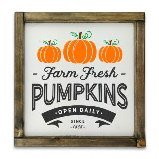 Farm fresh pumpkins since 1885 - Fehér deszkatábla tölgy kerettel