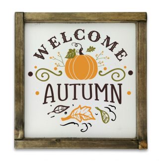Welcome Autumn - Fehér deszkatábla tölgy kerettel