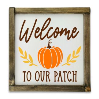 Welcome to our patch - Fehér deszkatábla tölgy kerettel