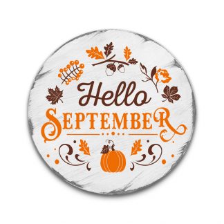 Hello September – Vintage fehér körtábla