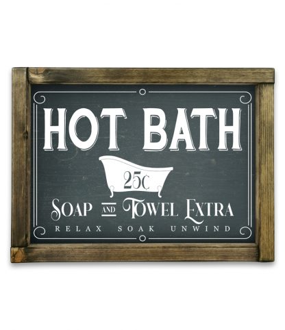 Hot bath - Fekete krétatábla tölgy kerettel